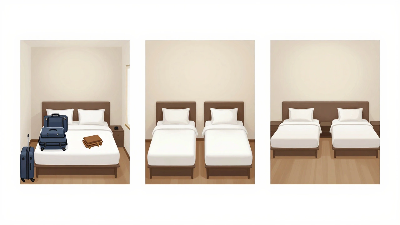 Comparison of cramped vs spacious hotel room layouts